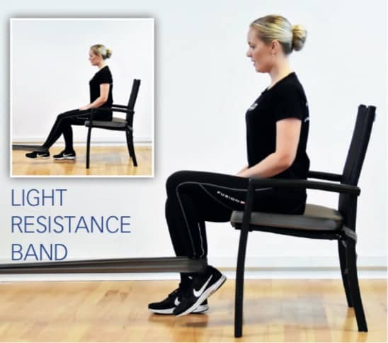 GLAD program exercise hamstring strengthening with theraband at Adelaide West Physio + Pilates | Headache Clinic