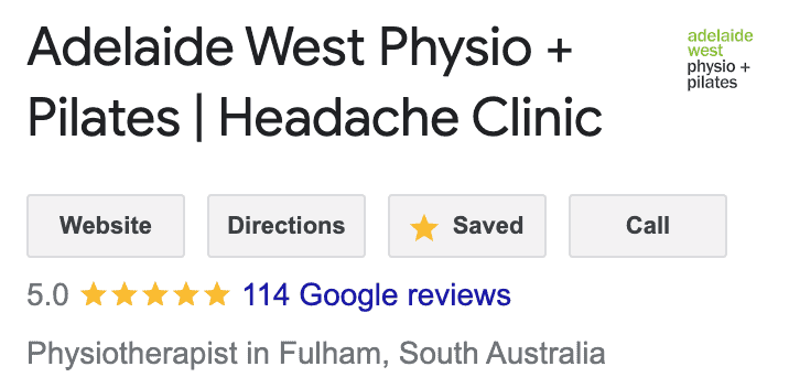 Physio near me Google reviews - Adelaide West Physio + Pilates | Headache Clinic
