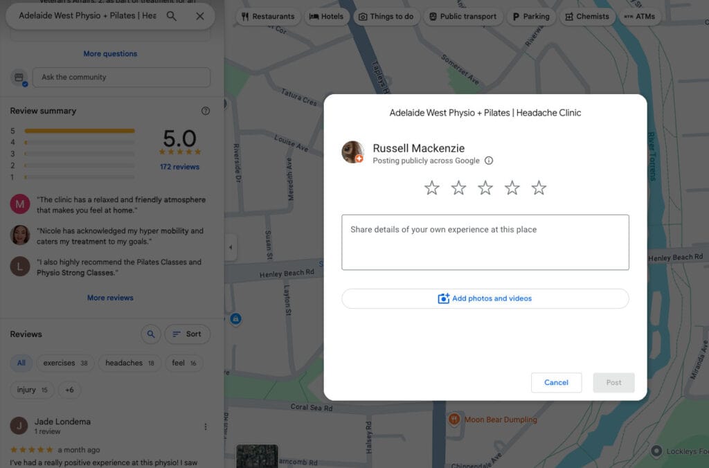 google review adelaide west physio headache clinic 1