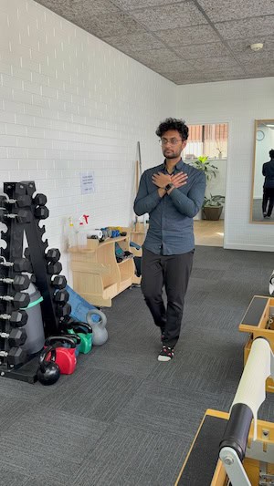 narrow stance walking to challenge balance in balance disorder