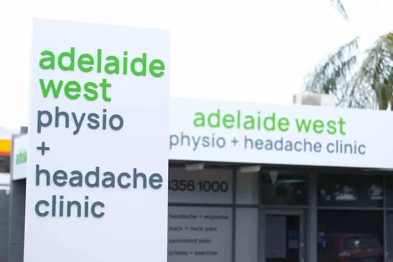 adelaide west physio + headache clinic signage for sports physiotherapy in fulham, adelaide