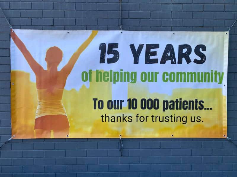 adelaide west physio 15 year community banner