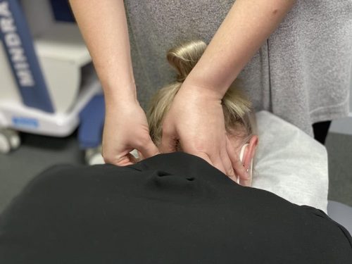 physio treating cervicogenic dizziness using joint mobilisation