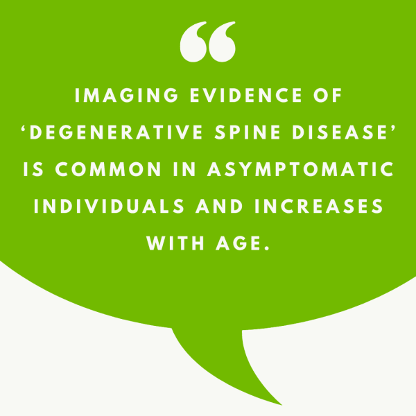 lumbar spine mri commonly shows degenerative changes in people with no pain